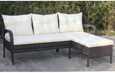 Outdoor Patio Furniture Sets 2 Piece Conversation Set Wicker Rattan Sectional Sofa With Seat