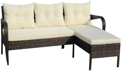 Outdoor Patio Furniture Sets 2 Piece Conversation Set Wicker Rattan Sectional Sofa With Seat