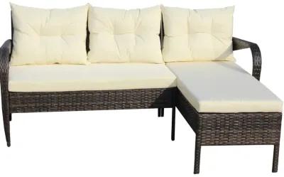 Outdoor Patio Furniture Sets 2 Piece Conversation Set Wicker Rattan Sectional Sofa With Seat