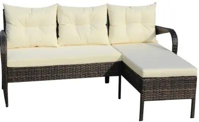 Outdoor Patio Furniture Sets 2 Piece Conversation Set Wicker Rattan Sectional Sofa With Seat