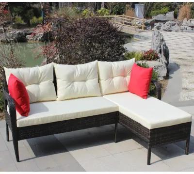 Outdoor Patio Furniture Sets 2 Piece Conversation Set Wicker Rattan Sectional Sofa With Seat