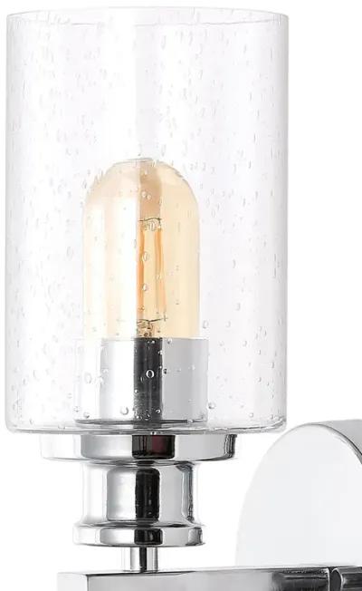 Jules Edison Cylinder Iron/Seeded Glass Farmhouse Contemporary LED Wall Sconce