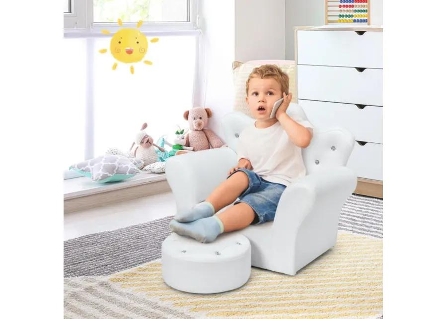 Kids Sofa Armrest Couch with Ottoman