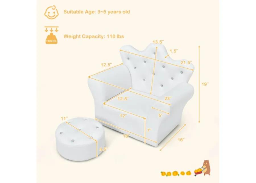 Kids Sofa Armrest Couch with Ottoman