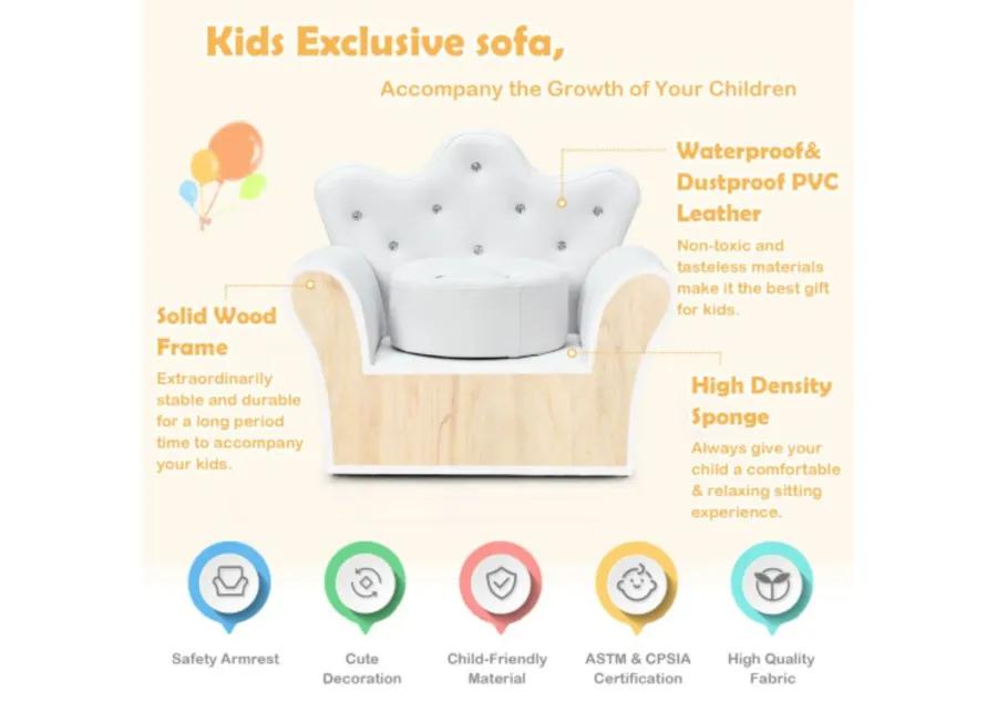 Kids Sofa Armrest Couch with Ottoman