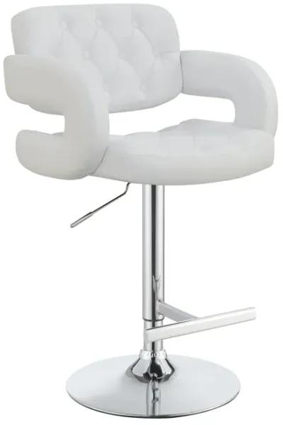 Modern Style Adjustable Height Bar Stool, White-Benzara