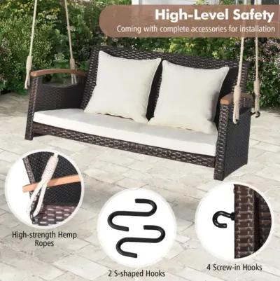 Hivvago 2-Person Patio Rattan Porch Swing