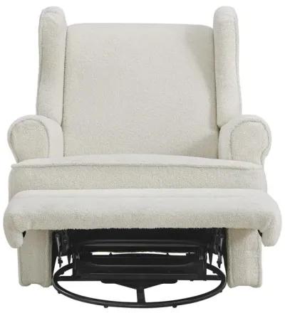 Oxford Baby Teegan Swivel Rocker / Recliner Boucle White