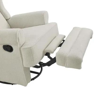 Oxford Baby Teegan Swivel Rocker / Recliner Boucle White