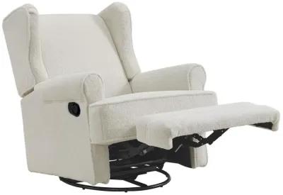 Oxford Baby Teegan Swivel Rocker / Recliner Boucle White