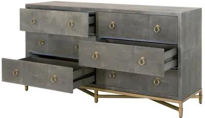 Gray Shagreen 6-Drawer Double Dresser