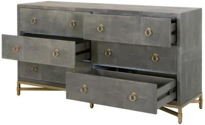 Gray Shagreen 6-Drawer Double Dresser