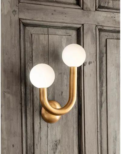 Happy Sconce Left Side in Natural Brass