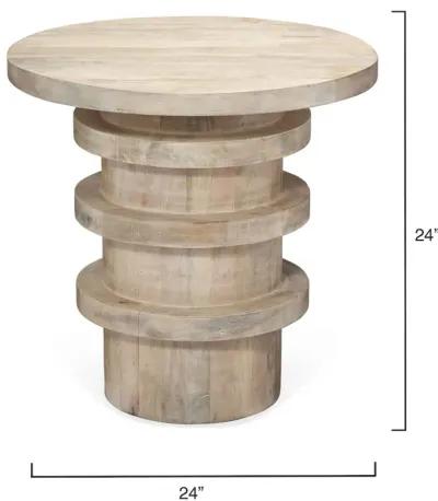 Revolve Wood Side Table, Cream