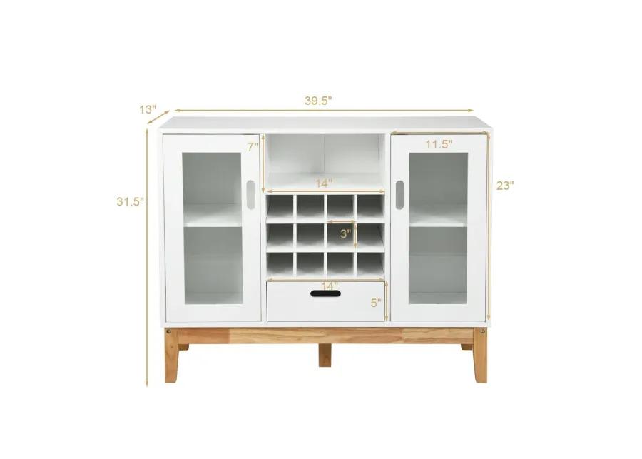 Wood Wine Storage Cabinet Sideboard Console Buffet Server