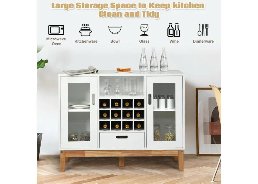 Wood Wine Storage Cabinet Sideboard Console Buffet Server