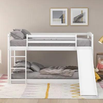 Merax Twin over Twin Bunk Bed with Convertible Slide and Ladder