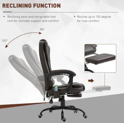 Brown Relaxation Station: Ergonomic Vibrating Massage Office Chair