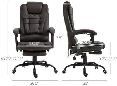 Brown Relaxation Station: Ergonomic Vibrating Massage Office Chair