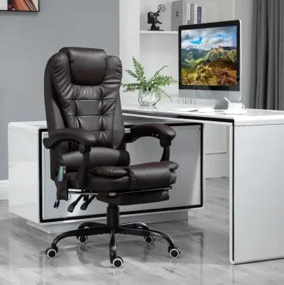 Brown Relaxation Station: Ergonomic Vibrating Massage Office Chair