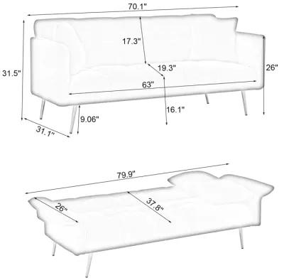 Merax Convertible Sleeper Sofa Bed Futon Loveseat