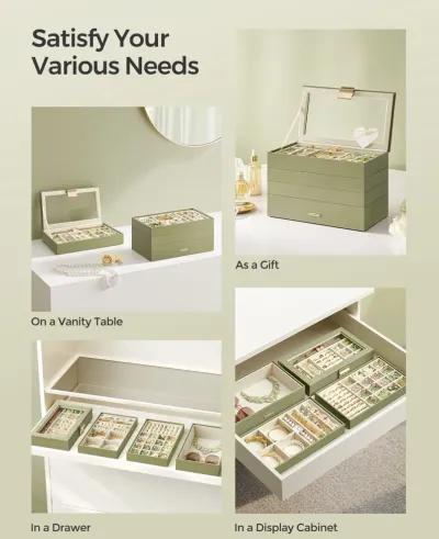 4-Tier Stackable Jewelry Trays for Organized Accessory Storage