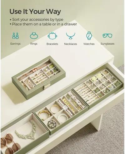 4-Tier Stackable Jewelry Trays for Organized Accessory Storage