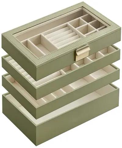 4-Tier Stackable Jewelry Trays for Organized Accessory Storage