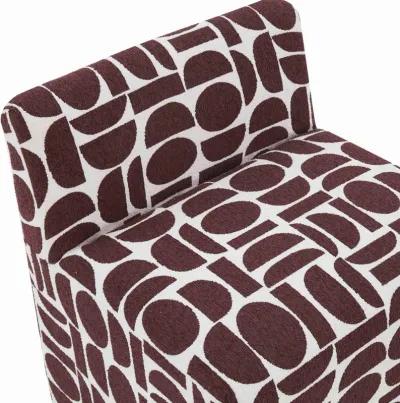 Pippa Merlot Geometric Jacquard Weave Stool