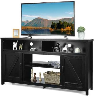 59 Inch TV Stand Media Center Console Cabinet with Barn Door for TV's 65 Inch