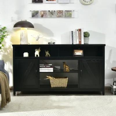 59 Inch TV Stand Media Center Console Cabinet with Barn Door for TV's 65 Inch