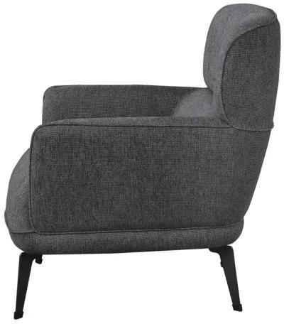 Dup 34 Inch Accent Chair, Cushioned Seat, Rounded Track Arms, Muted Gray - Benzara