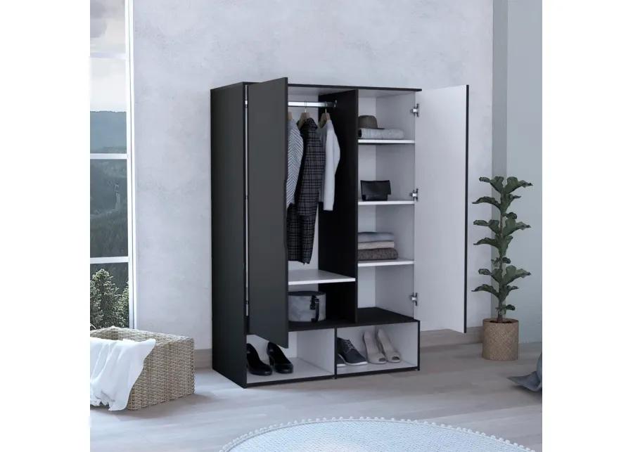 Armoire Barletta, Bedroom, Black / White