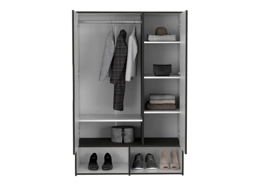 Armoire Barletta, Bedroom, Black / White