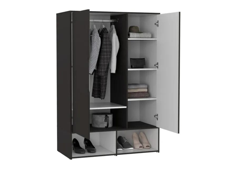 Armoire Barletta, Bedroom, Black / White