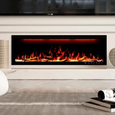 MONDAWE 50" Wall Mounted Embedded Electric Fireplace, 60Hz, 110-120 Volt, 1500W, With Overheat Protection Device