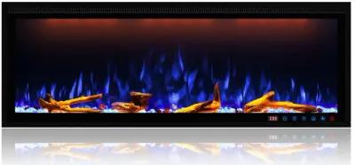 MONDAWE 50" Wall Mounted Embedded Electric Fireplace, 60Hz, 110-120 Volt, 1500W, With Overheat Protection Device