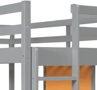 Merax Modern  Wooden Loft Bed with Desk