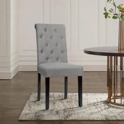 2 Pieces Tufted Dining Chair Set with Adjustable Anti-Slip Foot Pads