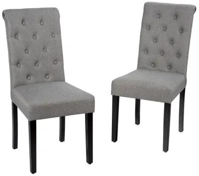 2 Pieces Tufted Dining Chair Set with Adjustable Anti-Slip Foot Pads