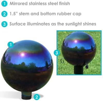 Sunnydaze 10" Mirrored Glass Stainless Steel Gazing Globe