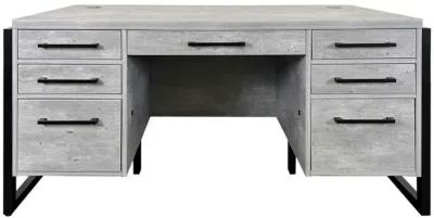 Mason 66" Double Pedestal Desk in Grey