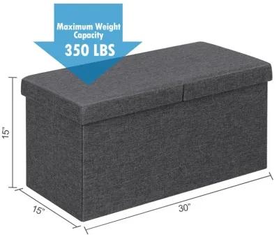 Folding Storage Ottoman with Lift Top