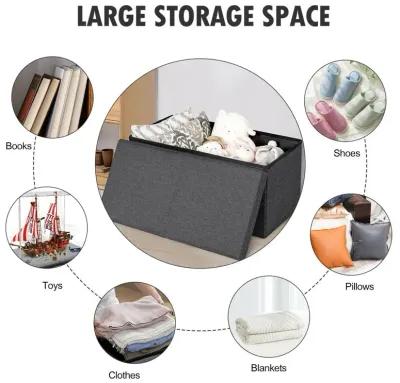 Folding Storage Ottoman with Lift Top