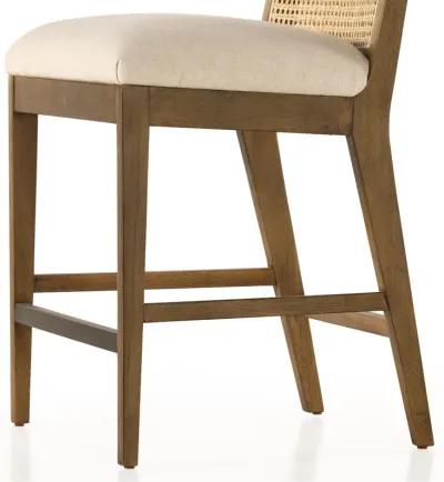 Antonia Cane Armless Counter Stool in Brown