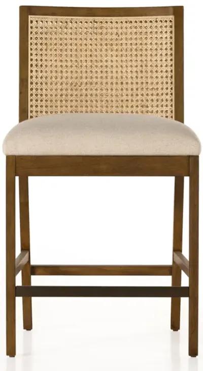 Antonia Cane Armless Counter Stool in Brown