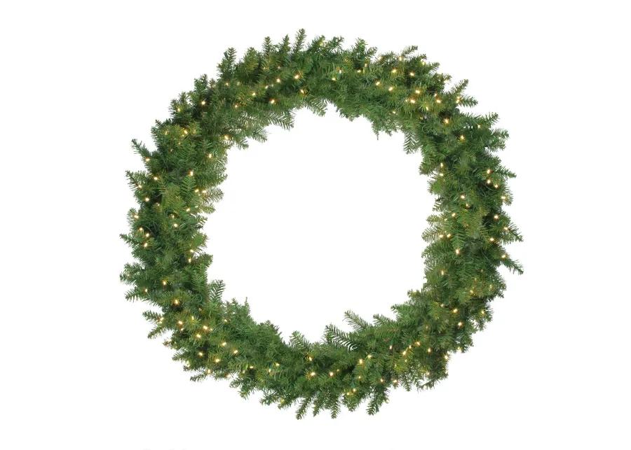 Pre-Lit Northern Pine LED Artificial Christmas Wreath - 48-Inch  Warm White Lights