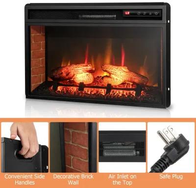 26 Inch Infrared Electric Fireplace Insert with Remote Control-Black