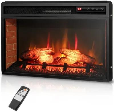 26 Inch Infrared Electric Fireplace Insert with Remote Control-Black