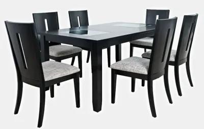 Jofran Urban Icon Contemporary 66 Seven-Piece Dining Set with Upholstered Chairs